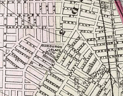 1872 Map
Ann Street & Hamburg Place Location

