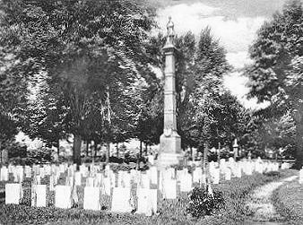 Civil War Section with original headstones.
