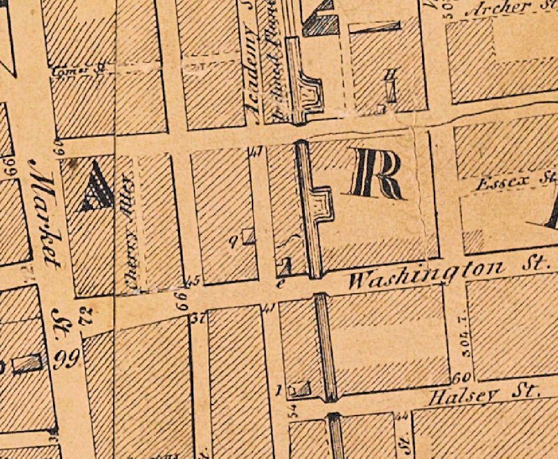 1847 Map
"q" on the map, a little up Academy Street
