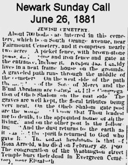 Jewish Cemetery
June 26, 1881
