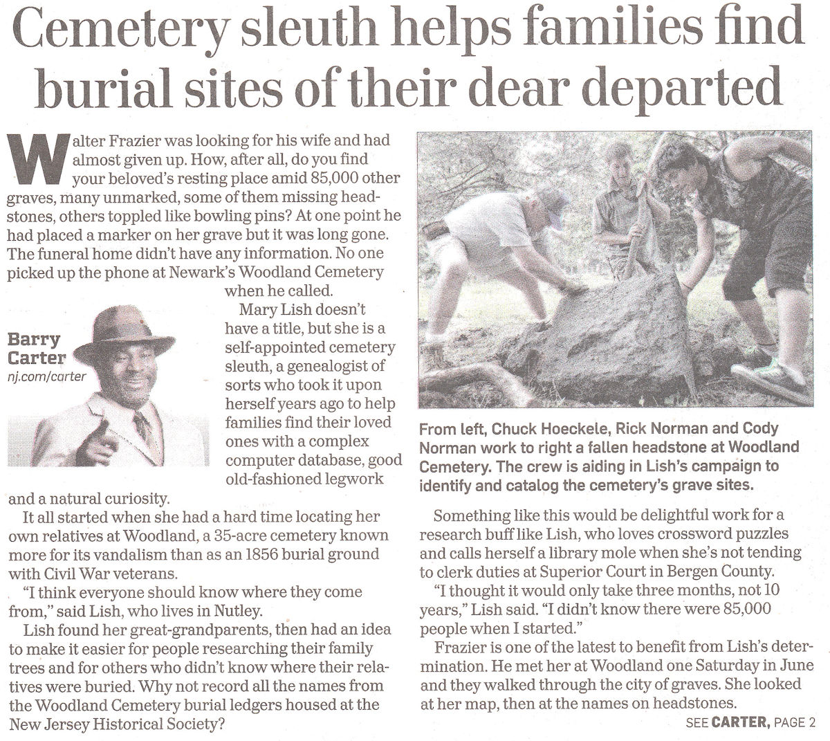 Cemetery Sleuth Helps Families Find Burial Sites of Their Dear Departed Part 1
