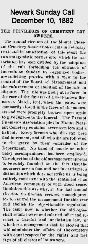 The Privileges of Cemetery Lot Owners
December 10, 1882
