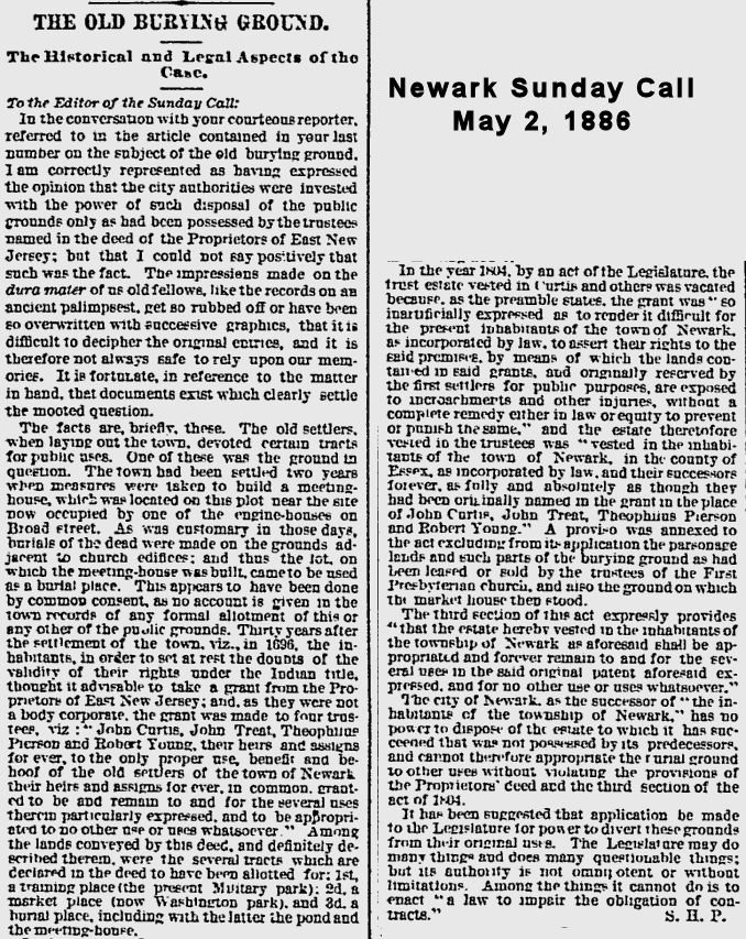 The Historical and Legal Aspects of the Case
May 2, 1886
Newark Sunday Call
