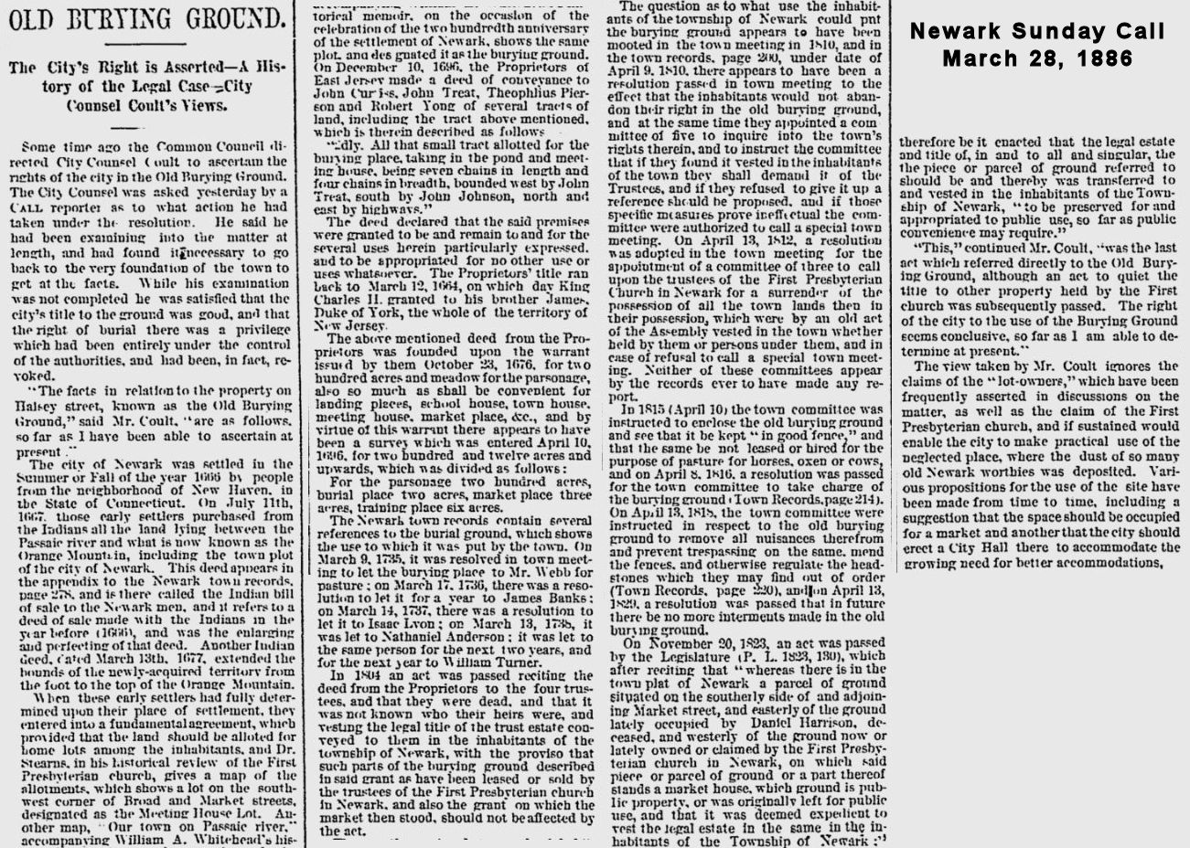 The City's Right is Asserted
March 28, 1886
Newark Sunday Call
